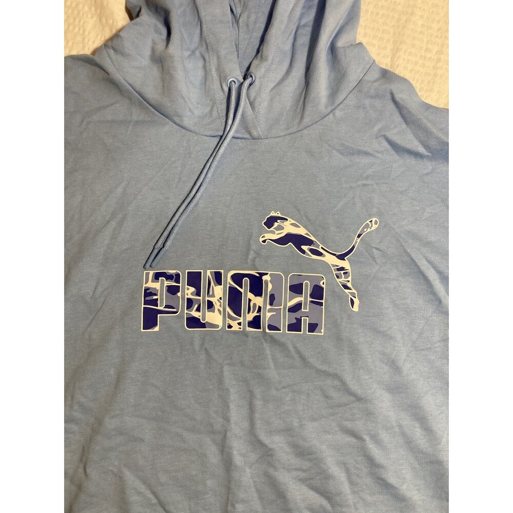 NEW PUMA Women's Summer Splash Cropped Hoodie Day Dream Blue Size Small - Picture 2 of 8
